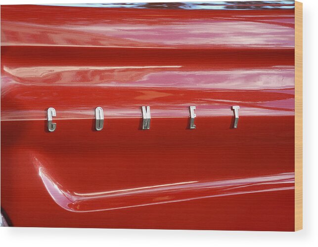 1964 Ford Comet Wood Print featuring the photograph 64 Red Comet by David Lee Thompson