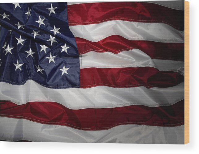 American Flag Wood Print featuring the photograph American flag 52 by Les Cunliffe