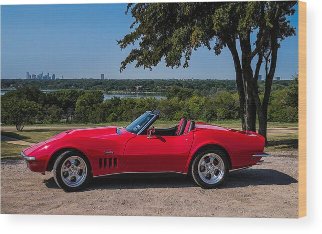 Corvette Wood Print featuring the digital art '69 Stingray #69 by Douglas Pittman