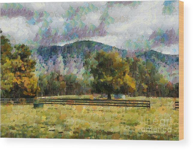 Fence Wood Print featuring the digital art Araluen Valley Views #7 by Fran Woods