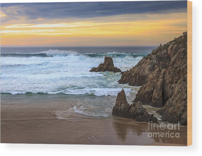 Campelo Wood Print featuring the photograph Campelo Beach Galicia Spain by Pablo Avanzini