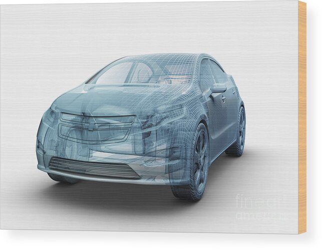 Technology Wood Print featuring the photograph Hybrid Car #7 by Science Picture Co
