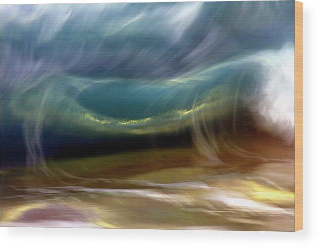 Surf Wood Print featuring the photograph Ocean Wave Blurred By Motion Hawaii #7 by Vince Cavataio