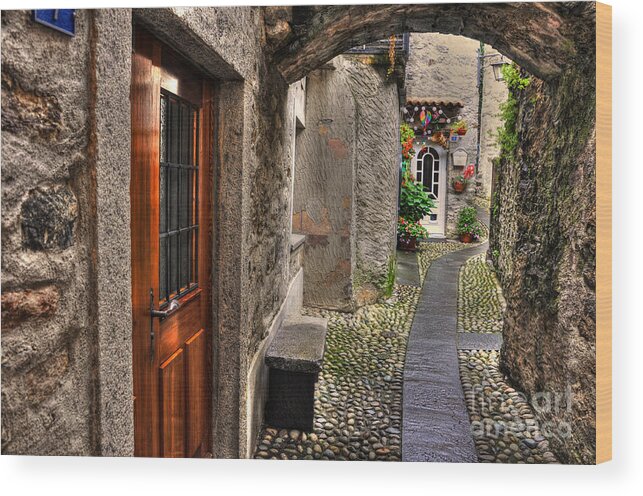 Alley Wood Print featuring the photograph Tight alley #7 by Mats Silvan