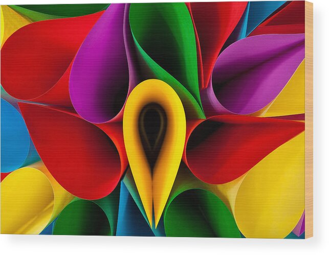 Color Paper Wood Print featuring the photograph Colorful Abstract #8 by Raul Rodriguez