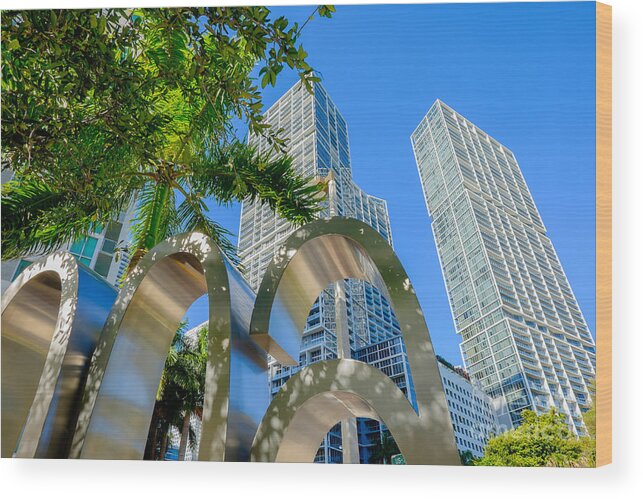 Architecture Wood Print featuring the photograph Downtown Miami #8 by Raul Rodriguez