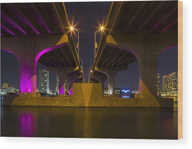 Architecture Wood Print featuring the photograph Miami Downtown Skyline by Raul Rodriguez