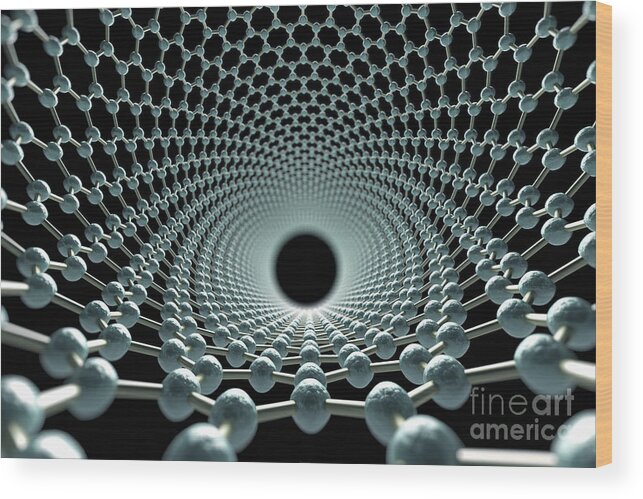 Carbon Nanotube Wood Print featuring the photograph Carbon Nanotube #9 by Science Picture Co