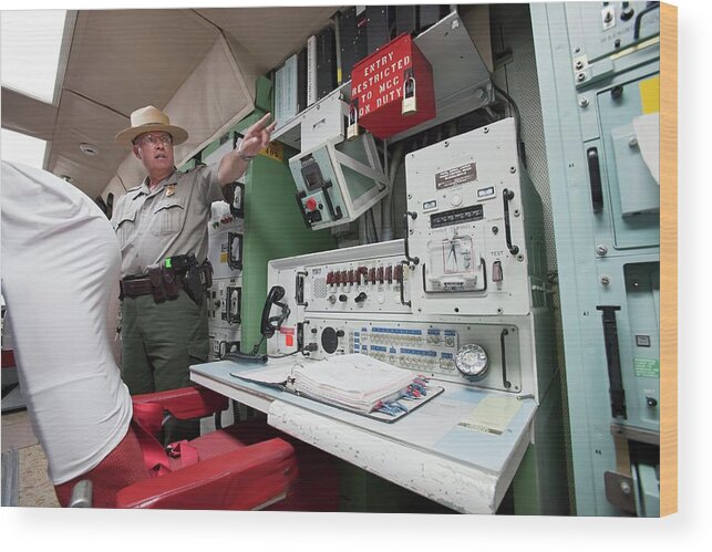 Control Panel Wood Print featuring the photograph Minuteman Missile Control Room #9 by Jim West