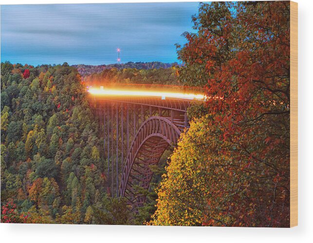 New River Gorge Bridge Wood Print featuring the photograph New River Gorge Bridge #16 by Mary Almond