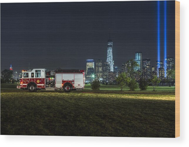 911 Wood Print featuring the photograph 911 by Susan Candelario