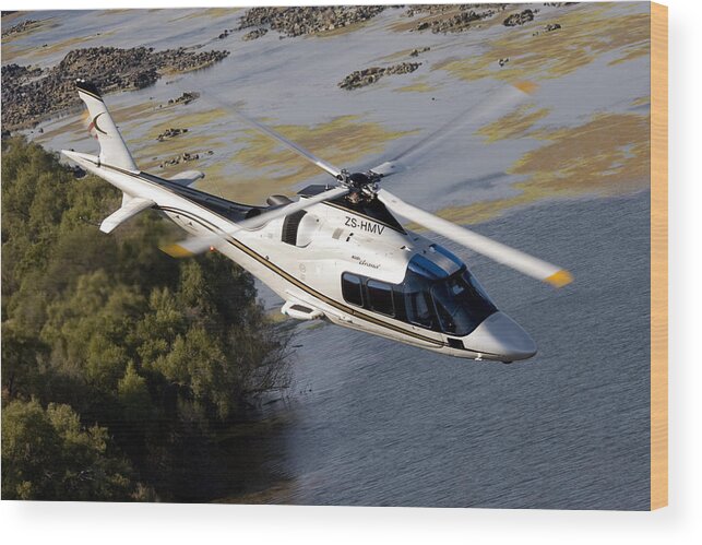 Agustawestland A109 Grand Wood Print featuring the photograph A Paining by Paul Job