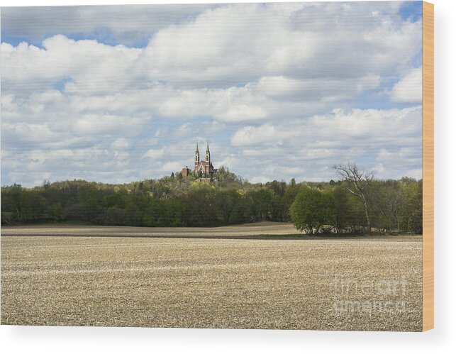 Holy Hill Wood Print featuring the photograph a path to Holy Hill by Dan Hefle