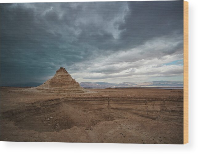 Unesco Wood Print featuring the photograph A Sink Hole In The Judean Desert by Reynold Mainse / Design Pics