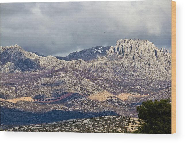 Highway Wood Print featuring the photograph A1 Highway Croatia Velebit mountain road by Brch Photography