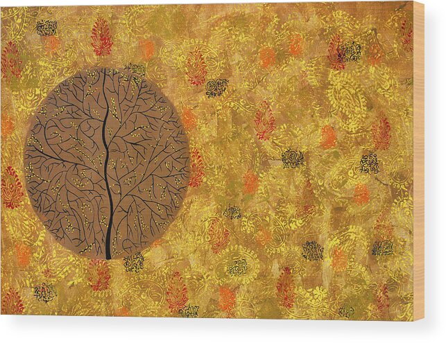 Tree Wood Print featuring the painting Aaatamvas by Sumit Mehndiratta