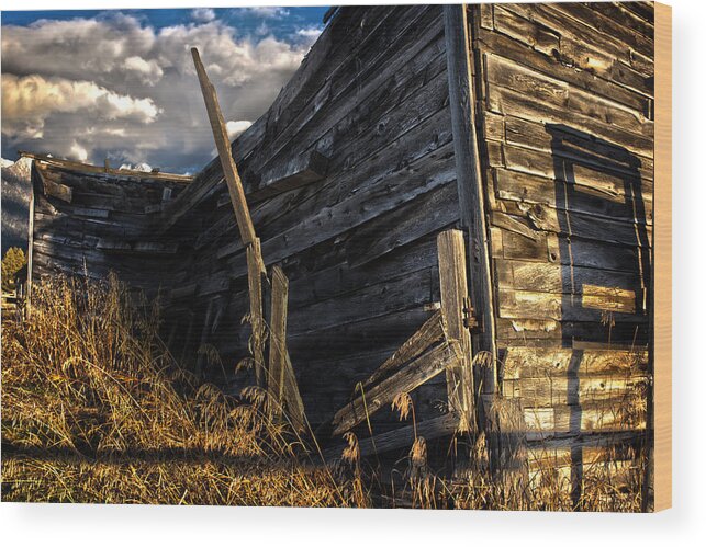 Fort Steele Wood Print featuring the photograph Abandoned Building Fort Steele by Rob Tullis