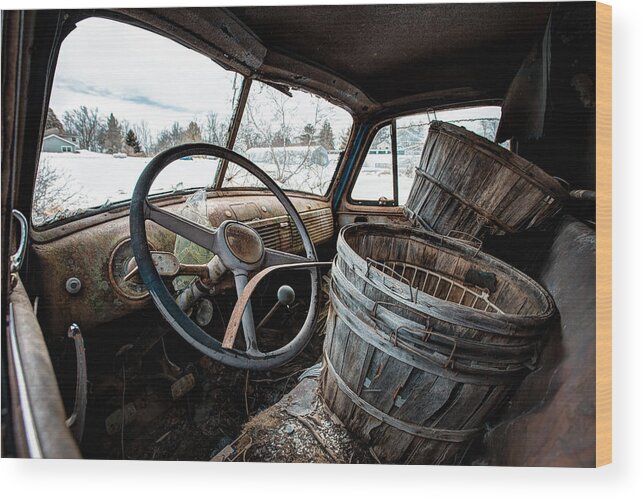Chevrolet Wood Print featuring the photograph Abandoned Chevrolet Truck - Inside Out by Gary Heller