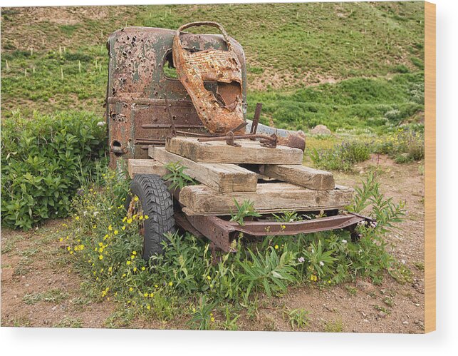Truck Wood Print featuring the photograph Abandoned by Elin Skov Vaeth