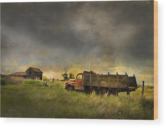 Dodge Wood Print featuring the photograph Abandoned Farm Truck by Theresa Tahara