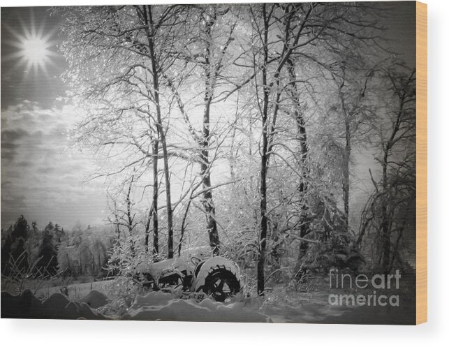 Maine Wood Print featuring the photograph Abandoned in the Snow by Brenda Giasson
