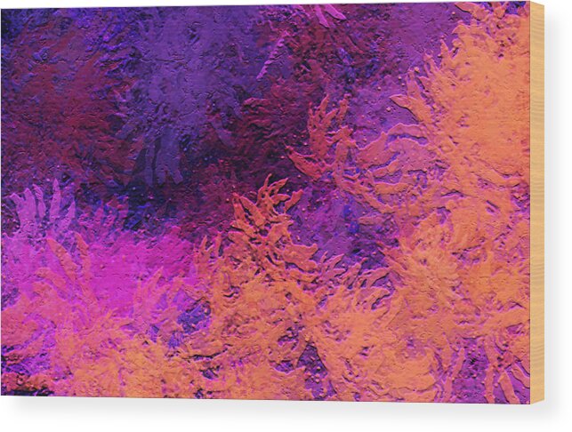 Leaves Wood Print featuring the painting Abstract Autumn by Sophia Gaki Artworks