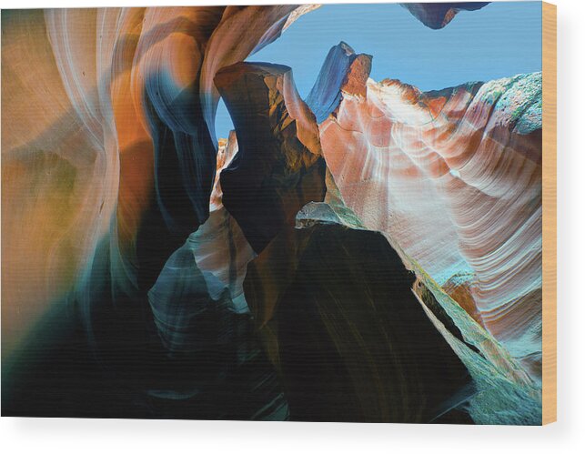 Scenics Wood Print featuring the photograph Abstract Figure In Antelope Canyon Usa by Pavliha