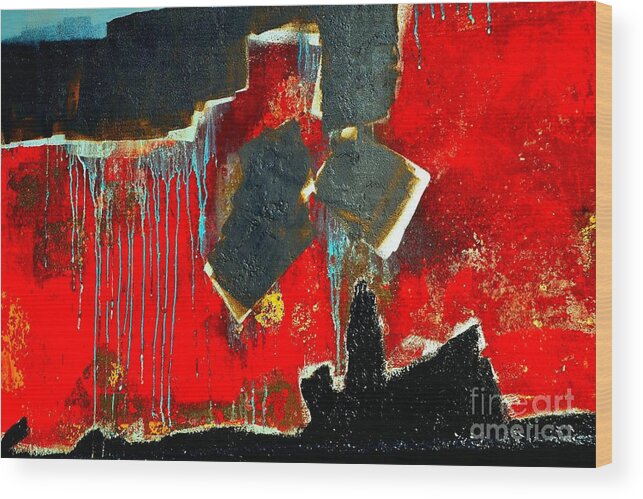 Abstract Wood Print featuring the photograph Abstract in Red 2 - Limited Edition by Lauren Leigh Hunter Fine Art Photography