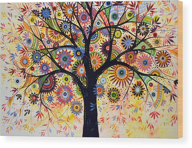 Tree Wood Print featuring the painting Abstract Tree Painting ... Life Giver by Amy Giacomelli