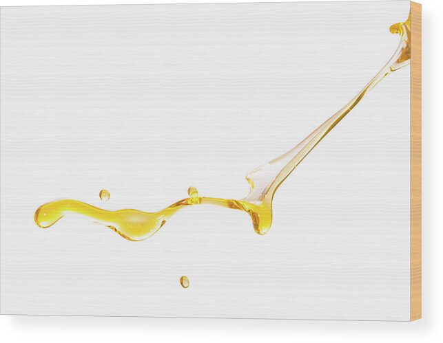 Motor Oil Wood Print featuring the photograph Active Oil Splash In White Background by Yaorusheng