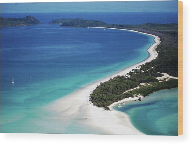 Tranquility Wood Print featuring the photograph Aerial Of Whitehaven Beach by Holger Leue