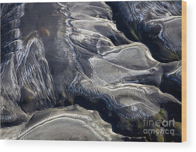 Aerial Photo Wood Print featuring the photograph Aerial photography iceland by Gunnar Orn Arnason