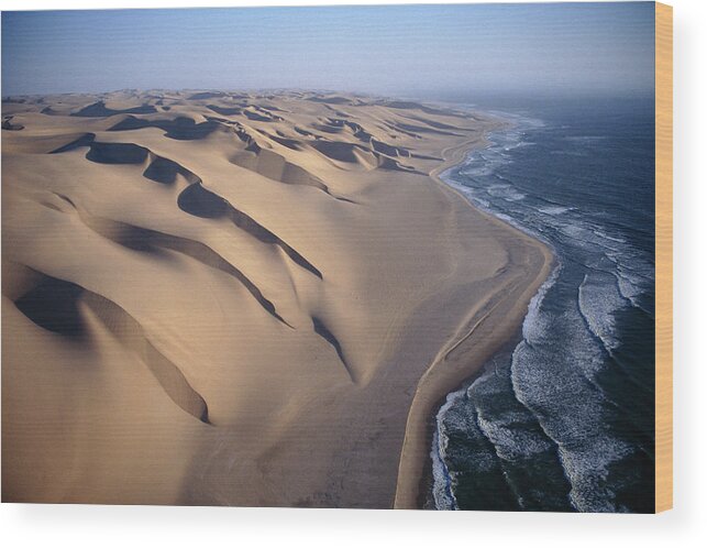 00511477 Wood Print featuring the photograph Aerial View Of Sand Dunes by Michael and Patricia Fogden