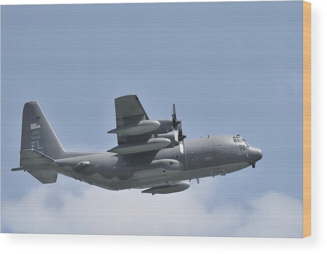 C-130 Wood Print featuring the photograph AFRC C-130 Hercules rescue aircraft by Bradford Martin