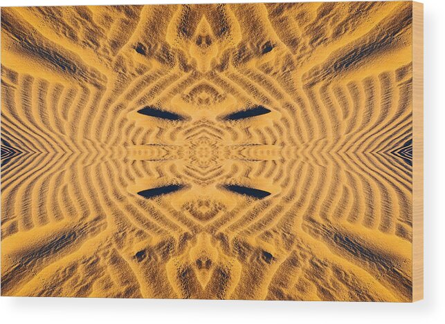 Sahara Sand Ripples sand Ripples Design Abstract Morocco Wood Print featuring the photograph Sahara Ripples Pattern - African Motif by Christopher Byrd