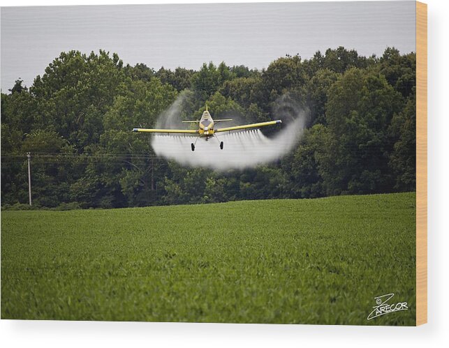 Ag Wood Print featuring the photograph Air Tractor by David Zarecor