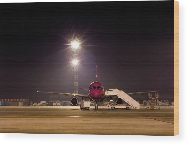 Freight Transportation Wood Print featuring the photograph Airplane At Dawn by Marrio31