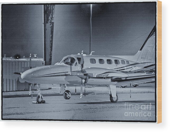 black White Wood Print featuring the photograph Airplane black white photo picture HDR Plane Aircraft Selling Art Gallery New Photos Pictures Gift by Al Nolan