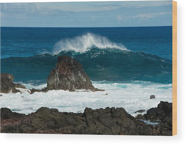 Wave Wood Print featuring the photograph Akahange Wave by Kent Nancollas
