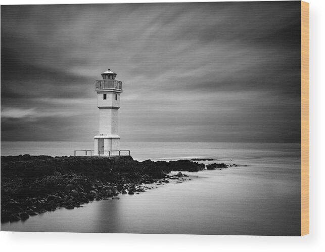 Lighthouse Wood Print featuring the photograph Akranes Lighthouse by Ian Good