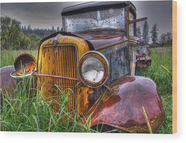 Vehicles Wood Print featuring the photograph All alone by Patricia Dennis