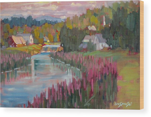  Wood Print featuring the painting Along The Housatonic by Len Stomski