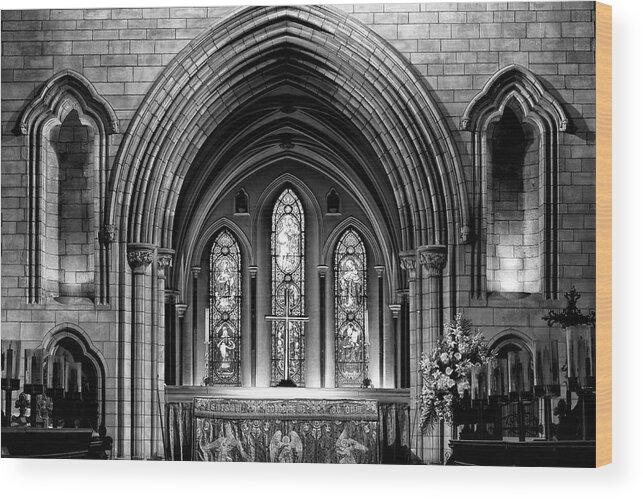 Altar Wood Print featuring the photograph Altar at St Patricks Cathedral - Close Up by Photography By Sai