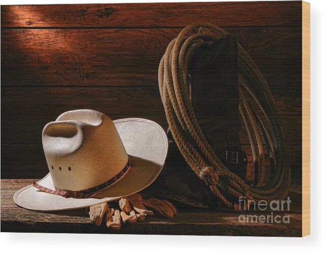 Rodeo Wood Print featuring the photograph Amarillo by Morning by Olivier Le Queinec