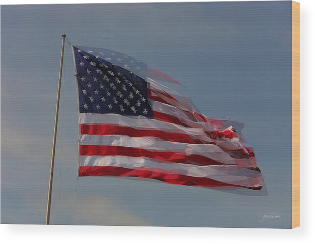 Flag Wood Print featuring the photograph American Flag by Gary Gunderson