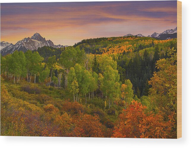 Fall Wood Print featuring the photograph An Early Fall Morning by Tim Reaves