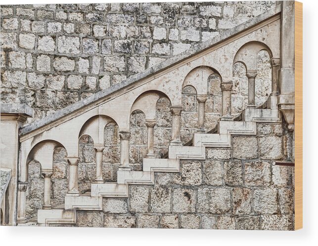 Steps Wood Print featuring the photograph Ancient Stone Stairway by Ogphoto