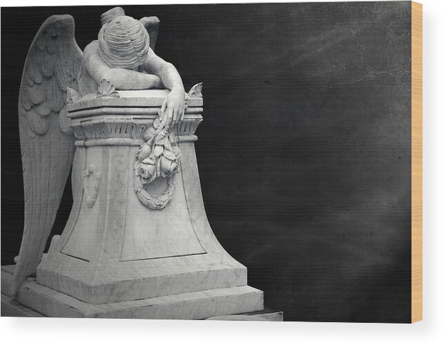 Angel Of Grief Wood Print featuring the photograph Angel of Grief Houston 4 by Gregory Cox