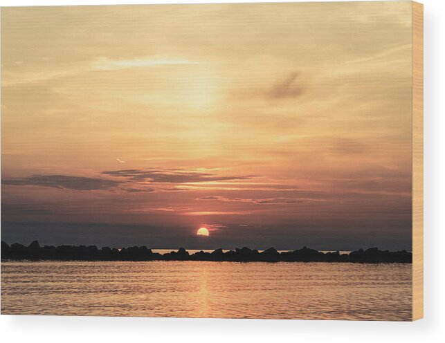 Staring At The Sun Wood Print featuring the photograph Another Earth - Sunrise on the Sea by AM FineArtPrints