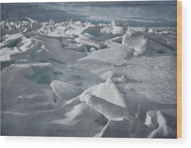 Ice Shove; Snow; Ice; Frigid; February; Peninsula State Park; Door County; Wisconsin Wood Print featuring the photograph Another World 2 by Theo O'Connor